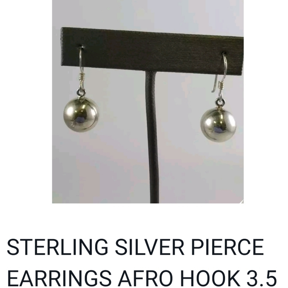 VTG Mexico STERLING SILVER BALL EARRINGS .925 - Picture 7 of 7